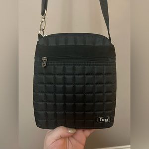 Black Lug Quilted Crossbody Bag